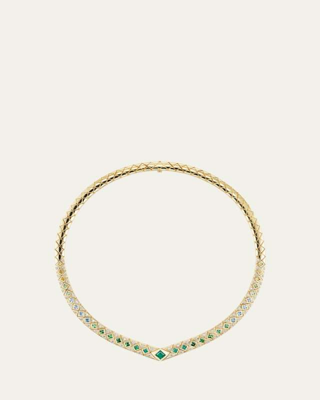 Bliss Collar Necklace in 18K Yellow Gold with Diamonds